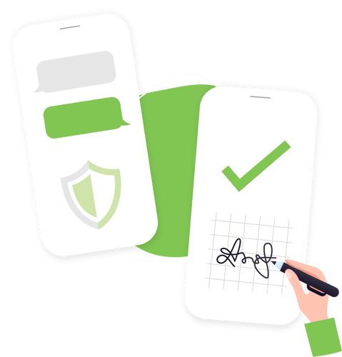 Secure in-app messaging and e-signing